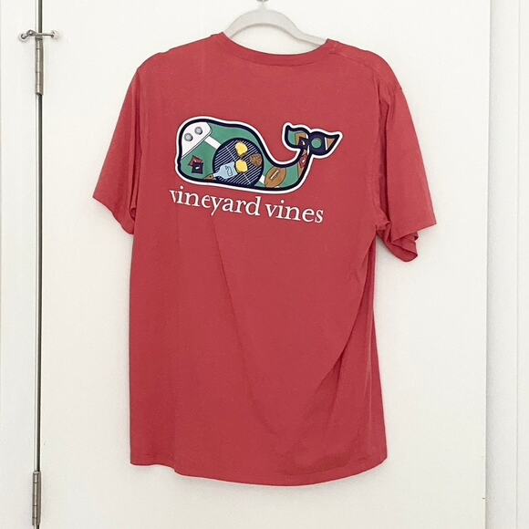 VINEYARD VINES Tailgate TSHIRT FOOTBALL GRILL CORNHOLE WHALE Cotton Medium - Picture 4 of 7
